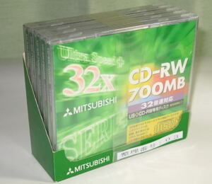 三菱化学　SW80GU1　 32倍速　Ultra Speed+ CD-RW ( ウルトラスピードプラスCD-RW ) 　データ用 700MB　 5枚セット　　未使用　　003