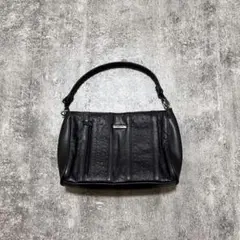 y2k  00s leather   mini hand bag black