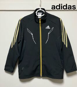 adidas アディダス　ジャージ　ジャージ上　メンズ　長袖　150 黒　ジャケット　ナイロンジャケット　薄手　S 1円スタート　レディース