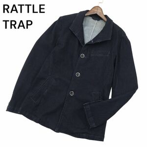 RATTLE TRAP メンズビギ 通年 10.25oz★ ストレッチ スタンドカラー デニム ブルゾン ジャケット Sz.L　メンズ　A4T01850_2#O