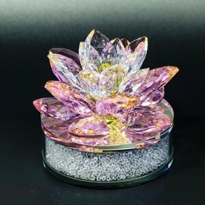 【限定品】超美品水晶蓮花置物1203-YS-158D