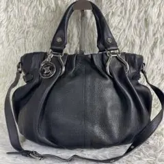 【美品】CELINE トリオンフ ハンドバッグ 2way ショルダー ブラック