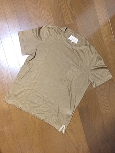 美品☆【Maison Margiela】ラミーコットン 半袖Tシャツ 44 ブラウン 茶 メゾンマルジェラ