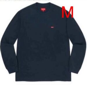 【新品】 M Supreme Small Box L/S Tee Navyシュプリーム スモールボックス エルエス Tシャツ ネイビー ステッカー付き ボックスロゴ 