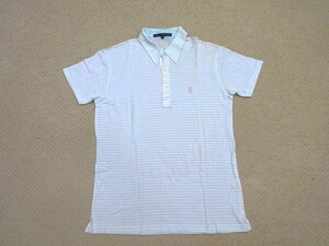 RALPH LAUREN GOLF ラルフローレン ゴルフ★ボーダー柄 半袖 ポロシャツ 美品 S