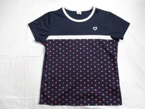 BE196【Disney・ミッキィー　ミニー】プリント　スポーツ　半袖　Tシャツ　女児　濃青　160