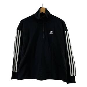 adidas アディダス ハーフジップ スウェット sizeL/ブラック