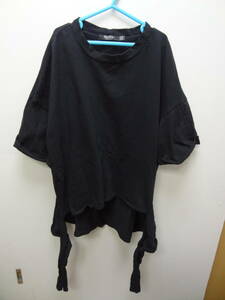 全国送料無料 ベルシュカ Bershka レディース 綿100% 黒色 前の裾結び可能 半袖Tシャツ サイズ XS(5-7号)