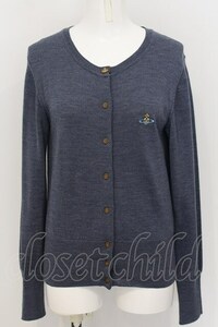 【USED】Vivienne Westwood / カラーオーブ刺繍ニットカーディガン M ブルー 【中古】 O-24-05-19-011-to-YM-OS