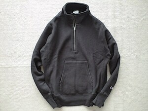 即決 別注品 復刻 青タグ Lサイズ Champion REVERSE WEAVE ハーフジップ ハイネック スウェット カンガルーポケット 黒