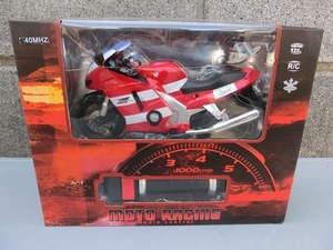 新品 未開封 ラジコン MOTO RACING RADIO CONTROL アクセルグリップ タイプ　コントローラー 赤白シルバー系