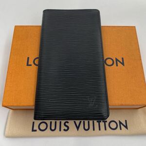 H1787【美品】ルイヴィトン LOUIS VUITTON エピ ポルトバルール カルトクレディ 札入れ ブラック 長財布 二つ折り財布 ノワール メンズ 黒