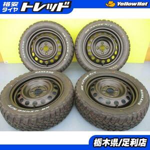 ハスラー 4本 165/60R15 77S WL スチールホイール + 新品 ナンカン FT-9 M/T MUD 4WD ピクシス ジョイC キャスト 自家塗装 足利