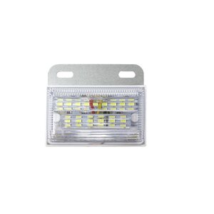 【送料無料】『1個』『白/ホワイト』LED サイドマーカー 側面15LED+下向き8LED 合計23発 密閉型 ダイヤカットレンズ 車幅灯 トラック 24V