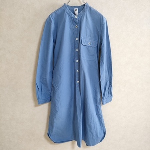 MHL. NATURAL DYE POPLIN 595-158552 コットンリネン サイズ2 ワンピース ライトブルー エムエイチエル 4-0606M 240272