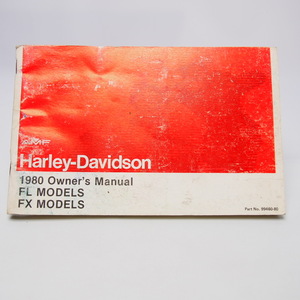 即決.送料無料ハーレーダビッドソン.1980.FL/FXモデル.オーナーズマニュアルHarley-Davidson.AMF.英語版.Part No.99460-80.配線図あり