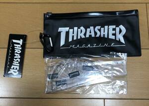 送料込 新品 THRASHER スラッシャー ものさし ケース 定規セット 三角定規2個と15cm直定規と分度器