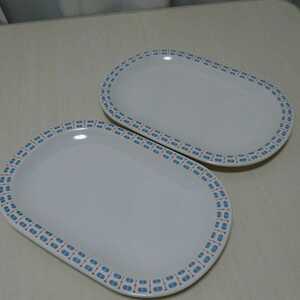 ◆メリーナ mellina お皿 ２枚セット◆プレート ホワイト 白 ブルー 朝食 大皿 食器 パスタ