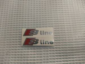 【ゆうパケット送料込】S line(アウディ Sライン) ステッカー 2枚組 縦0.9cm×横3.5cm　audi 