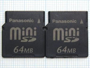 ★Panasonic miniSDメモリーカード ６４ＭＢ ２枚 中古★送料６３円～
