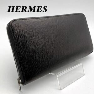 エルメス HERMES 長財布 アザップロング シルクイン ブラック 黒