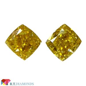 FANCY INTENSE ORANGY YELLOW 0.111ct＆0.115ct/X/RT0417/CGL