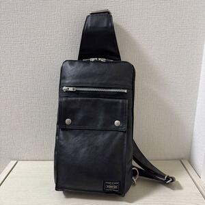 【新品同様】定価28,600 PORTER ポーター フリースタイル ワンショルダーバッグ ボディバッグ 707-06127 ブラック　黒　ウエスト