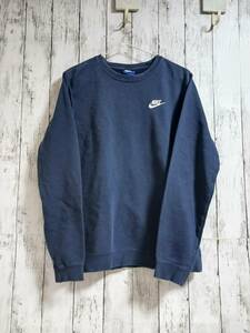 ★11%OFF★送料無料★NIKE★長袖トレーナー/ネイビー/刺繍/メンズ/スポーツ/古着男子/USED