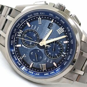 新品 CITIZEN シチズン ATTESA アテッサ Eco-Drive エコドライブ 腕時計 AT8041-71L 電波ソーラー クロノグラフ カレンダー チタン 箱付き