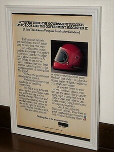 1977年 USA 洋書雑誌広告 額装品 AMF Harley Davidson Helmet ハーレーダビッドソン ヘルメット / 検索用 店舗 ガレージ 看板 (A4size)