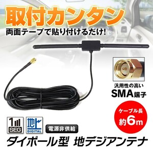 《ゆうパケット発送》アンテナ 地デジ 車載 ダイポール型 フルセグ ワンセグ 高感度 12V ロッド SMA TV ケーブル長さ約6m 受信 【DAN37】