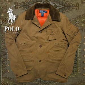 【傑作】 Polo Ralph Lauren Canvas Duck Hunting Jacket 【S】 キャンバスダック ハンティングジャケット ダウンベスト レザー 犬タグ RRL