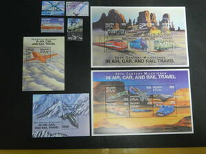 ■モルジブ切手 2000年 ２０世紀の飛行機・自動車・鉄道　完揃いセット