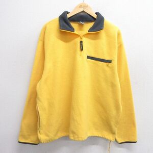 XL/古着 オールドネイビー 長袖 ハーフジップ フリース ジャケット メンズ 00s 黄他 イエロー 25jan09 中古 アウター