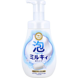 【まとめ買う】泡で出てくる ミルキィ ボディソープ やさしいせっけんの香り ポンプ付 550mL×9個セット