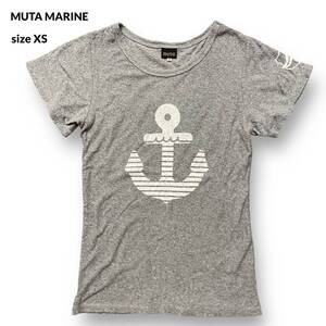 MUTA MARINE 半袖 プリント Tシャツ パイル タオル 生地 グレー ムータ マリン トップス レディース サイズ XS