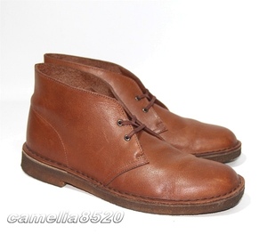 クラークス デザートブーツ 茶色 ブラウン スムースレザー 本革 US9.5 UK9 約27.5cm 中古 美品 Clarks Desert Boot