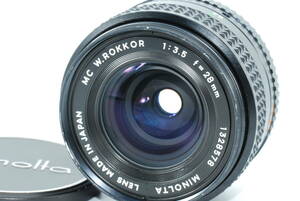 ☆完全整備品☆ Minolta ミノルタ MC ROKKOR 1:3.5 f=28mm 広角レンズ ★美品★ マニュアルフォーカス レンズ