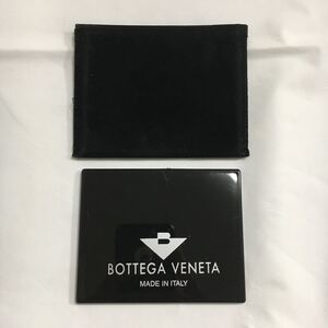 希少 レア 手入れ済み イタリア製 BOTTEGA VENETA ボッテガ・ヴェネタ 鏡 ミラー ブラック 保存布付き 送料一律430円