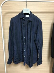 UNITED ARROWS ユナイテッドアローズ 長袖シャツ 麻100% size S ネイビー