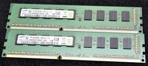 2GB 2枚組 (合計:4GB) PC3L-12800E DDR3L-1600 ECC 1.35V/1.5V 1Rx8 片面実装 240pin ECC Unbuffered DIMM SAMSUNG (管:ED0063x3E