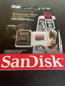 新品Sandisk microSDカードExtremePRO 64GB☆2