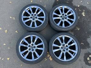 美品■マツダ■アテンザ アテンザワゴン Lパッケージ 純正 アルミホイール 19 7.5J+45 4本セット 225/45R19 国産タイヤ CX-5 CX-60 流用等