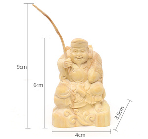 "仏教美術品 惠比寿 木製仏像 祈る厄除 木工細工 災難除去 "