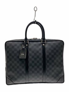 LOUIS VUITTON◆1)ポルト・ドキュマン・ヴォワヤージュ_ダミエ・グラフィット_BLK/PVC/BLK