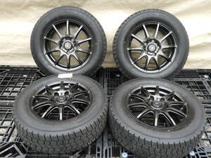 ★【SHT1735-S】 送料無料！2021年製 バリ山 Goodyear Icenavi7 中古タイヤホイール LOXARNY SPORT 5穴 【195/65R15】 4本 ★