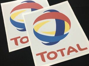 ルマン公式メーカー製 TOTAL (new style)ステッカー トタル (L size) 2枚set フォーミュラ F1 WRC ラリー WEC ルノー シトロエン プジョー