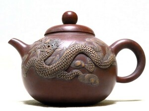 朱泥 時大彬製 急須 龍 鳳凰 中国 唐物 茶道具 煎茶道具