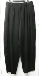 Yohji Yamamoto pour HOMME TUXEDO WOOL GABARDINE SIDE LINE PANTS 4 BRAND NEW ＊ ヨウジヤマモト オム タキシード ギャバ 側章 パンツ 4