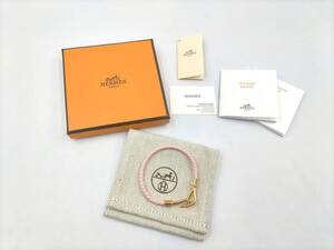 ◇HERMES/エルメス/ジャンボ/ブレスレット/ピンク/ゴールド金具/腕回り約15cm/箱・保存袋付き